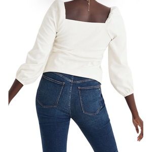 NEW Madewell Top Square Neck Full Sleeve Size XXSmall